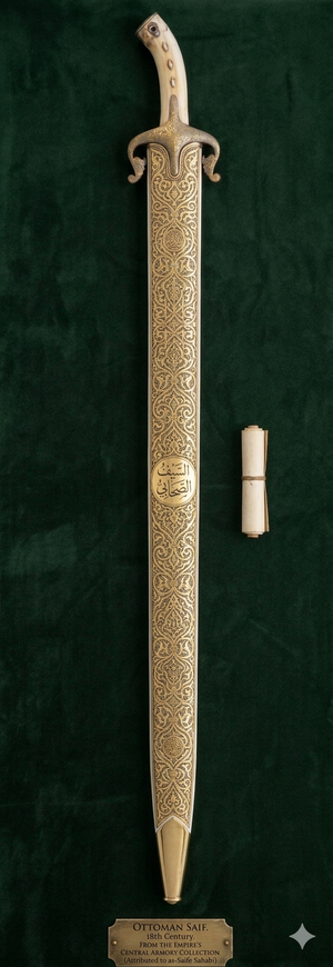 Sword of Anounymas Sahabi with patten on Scabbard
